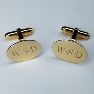 Vintage WSD Monogram Cuff Links Gold Tone
